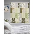 thumbnail image 3 of Spring Floral Bathroom Window Curtain, Yellow Flowers Botanical Patchwork Grid Bohemia Light Filtering Coffee Kitchen Curtains, Bedroom Living Room Curtains 2 Panel 84"x63", 3 of 6