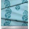 thumbnail image 2 of Soimoi Polyester Crepe Fabric Leaves Block Print Sewing Fabric Yard 52 Inch Wide, 2 of 5