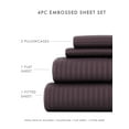 thumbnail image 3 of King, 4 Piece Embossed Hotel Style Bed Sheets in Purple by Comfort Canopy, 3 of 12
