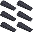 thumbnail image 2 of Non-Slip Heavy Duty Door Stopper, 6-Pack Commercial Grade Rubber Wedge For All Floors, Security Stop, Stackable, Child And Pet Safe, Black, 2 of 6