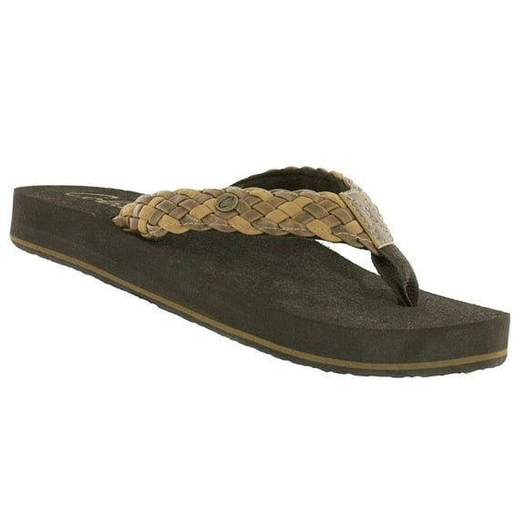 COBIAN Adult Female Braided Bounce Flip Flop Sandals, Color: Natural, Size: 7