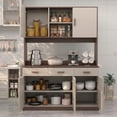 thumbnail image 3 of Zocalo Alacena de Cocina 120 cm con 3 Cajones y Gabinetes de Almacenamiento, Beige, 3 of 11