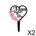 thumbnail image 1 of 2xHeart Memorial Recuerdo Placa Estaca Patio Cementerio Tumba Marcador, 1 of 8