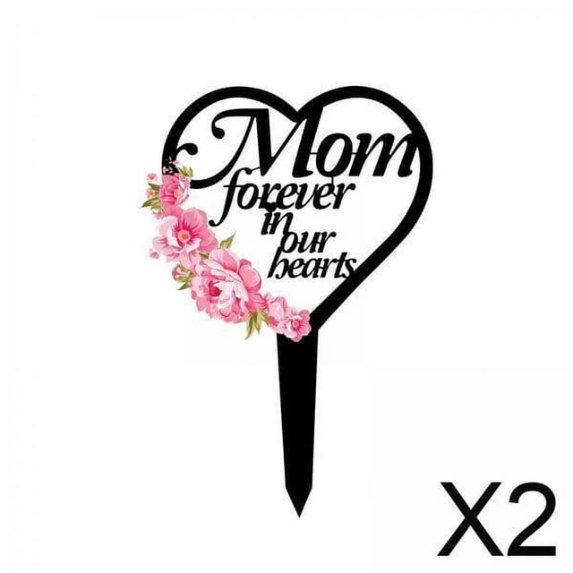 2xHeart Memorial Recuerdo Placa Estaca Patio Cementerio Tumba Marcador