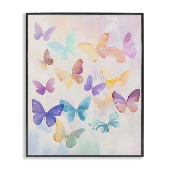 Stupell Industries Pastel Butterfly Dreams Black Framed Giclee Art, design by The Prints Vibe