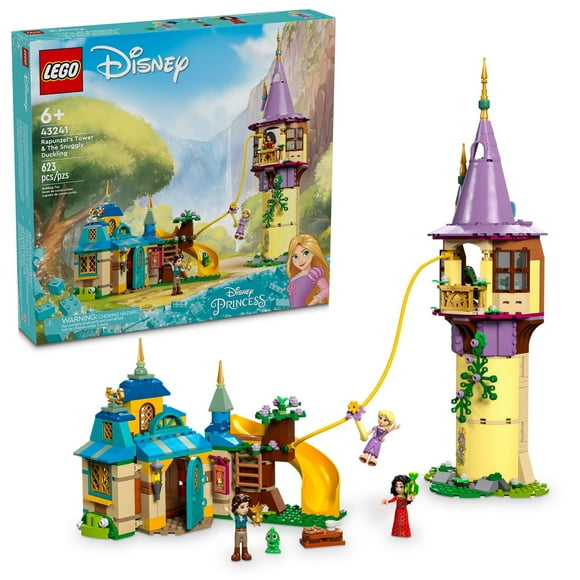 LEGO Disney Princess Rapunzel’s Tower & The Snuggly Duckling Tangled Building Toy with Flynn Rider and Mother Gothel Mini-Dolls 43241