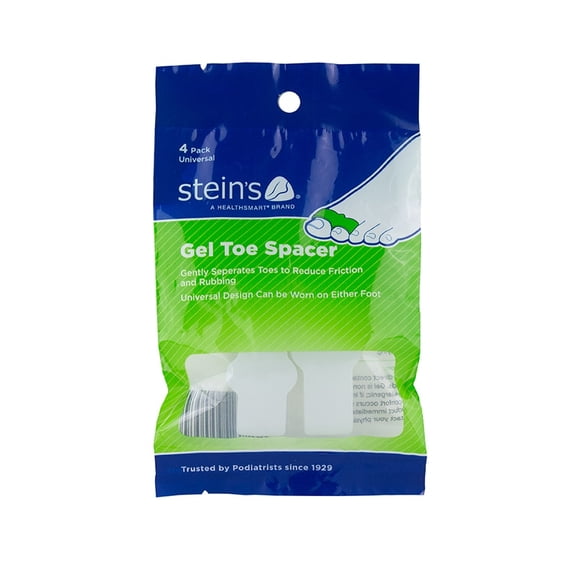 Steins Gel Toe Spacer Toe Seperator, Straighten Overlapping Toes, Hammer Toes, Crooked Toes, Bunions, Universal, 4 Count, Natural