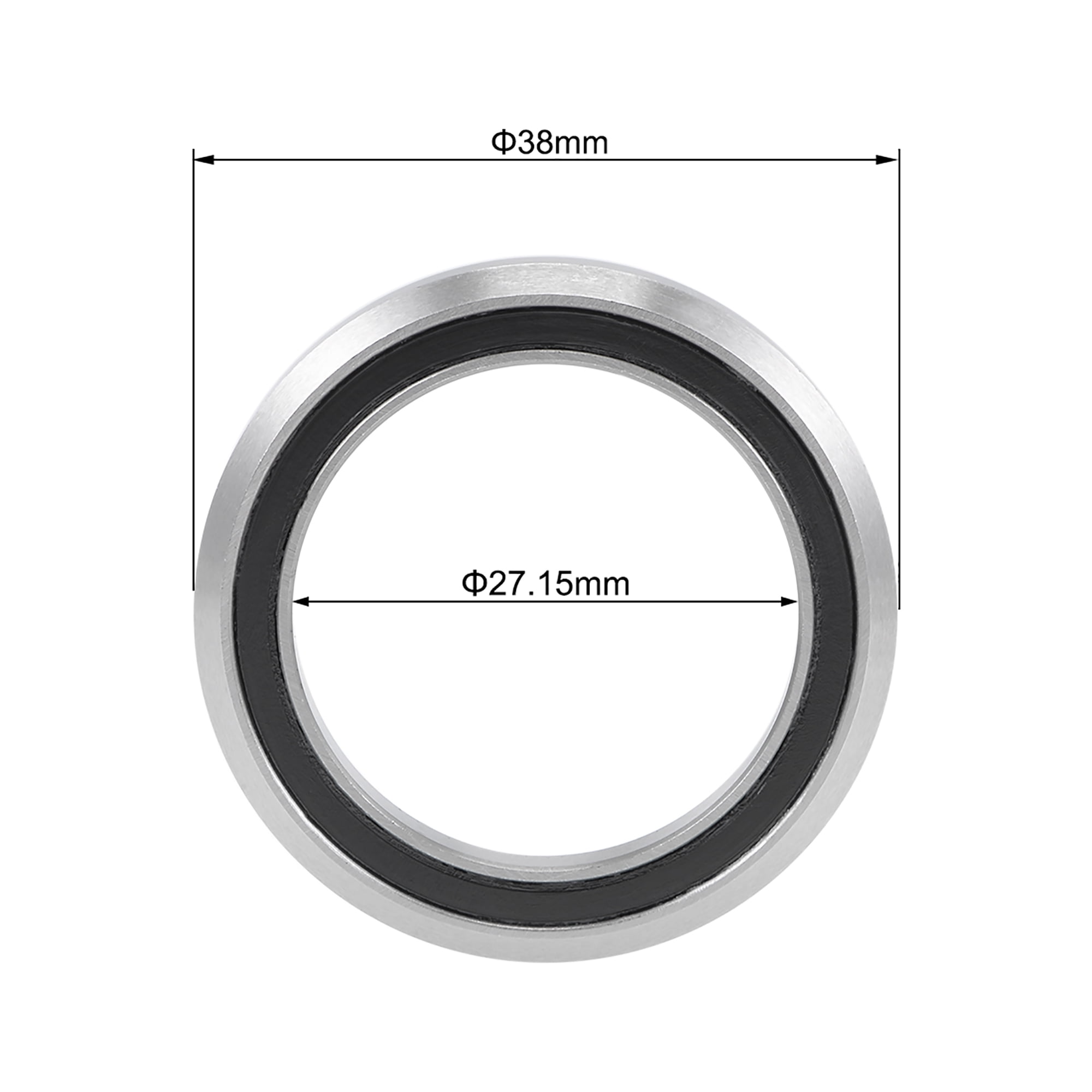 sourcing map MH-P09K Bicycle Headset Bearing 27.15x38x6.5mm Sealed Chrome Steel Bearings 4pcs