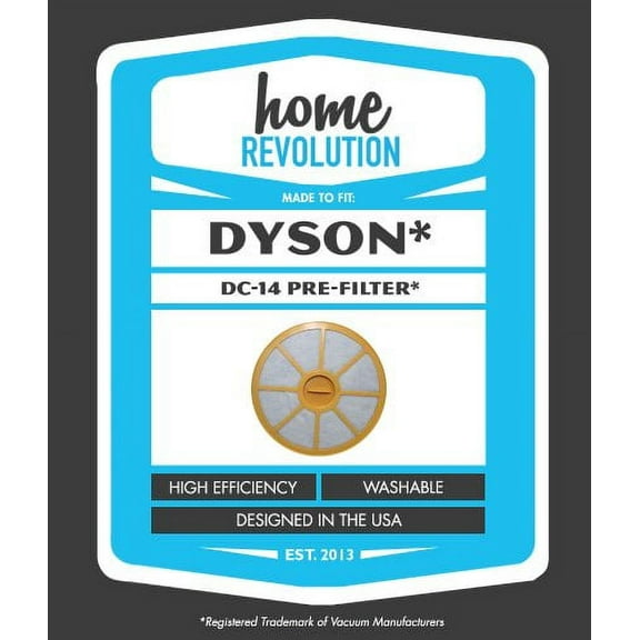 Dyson DC14 Home Revolution Brand Replacement Washable and Reusable Pre Filter; Made To Fit All Dyson DC14 DC-14 Upright Vacuum Models; Compare to Dyson Part # 905401-01
