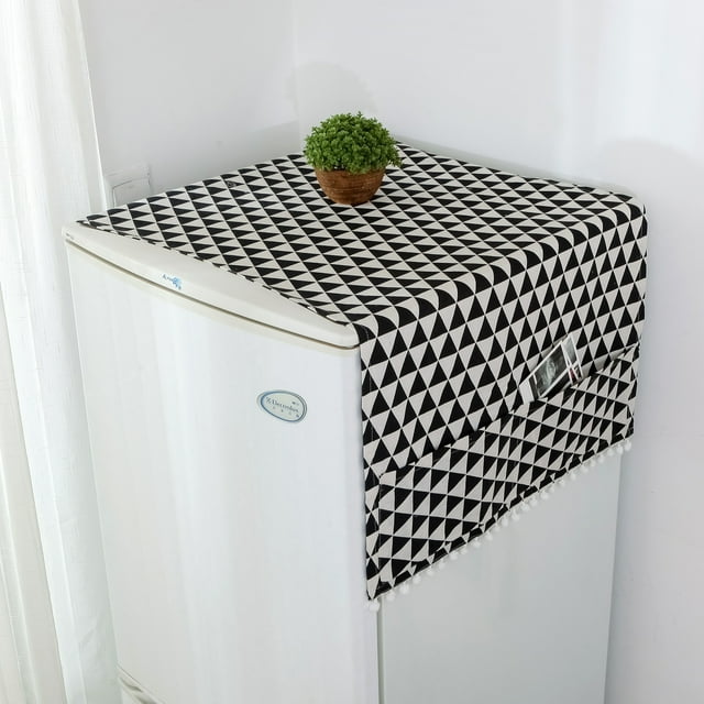 Zhuge Housse de Protection pour Réfrigérateur 1 Pce, style Campagne, Four à Micro-Ondes, Housse de Protection pour machine à Laver 90 * 30cm (triangle Noir)