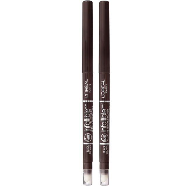 Delineador de ojos L'Oreal Paris Infallible Never Fail, negro y marrón, 0,23 ml
