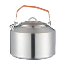 Outdoor Camping Kettle, 304 Food Grade Stainless Steel Water Boiler, 1.6L Large Capacity Portable Folding Handle Tea Kettle for Camping Hiking Picnic, Ideal for Group Outdoor Activities
