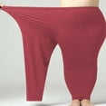 thumbnail image 4 of Plus Size Leggings, Audhol Women's Solid Color Fashionable Casual Sports Hip Lifting High Yoga Pants Plus Size High Waist Yoga Pants Yoga Leggings for Women Red 4XL, 4 of 6