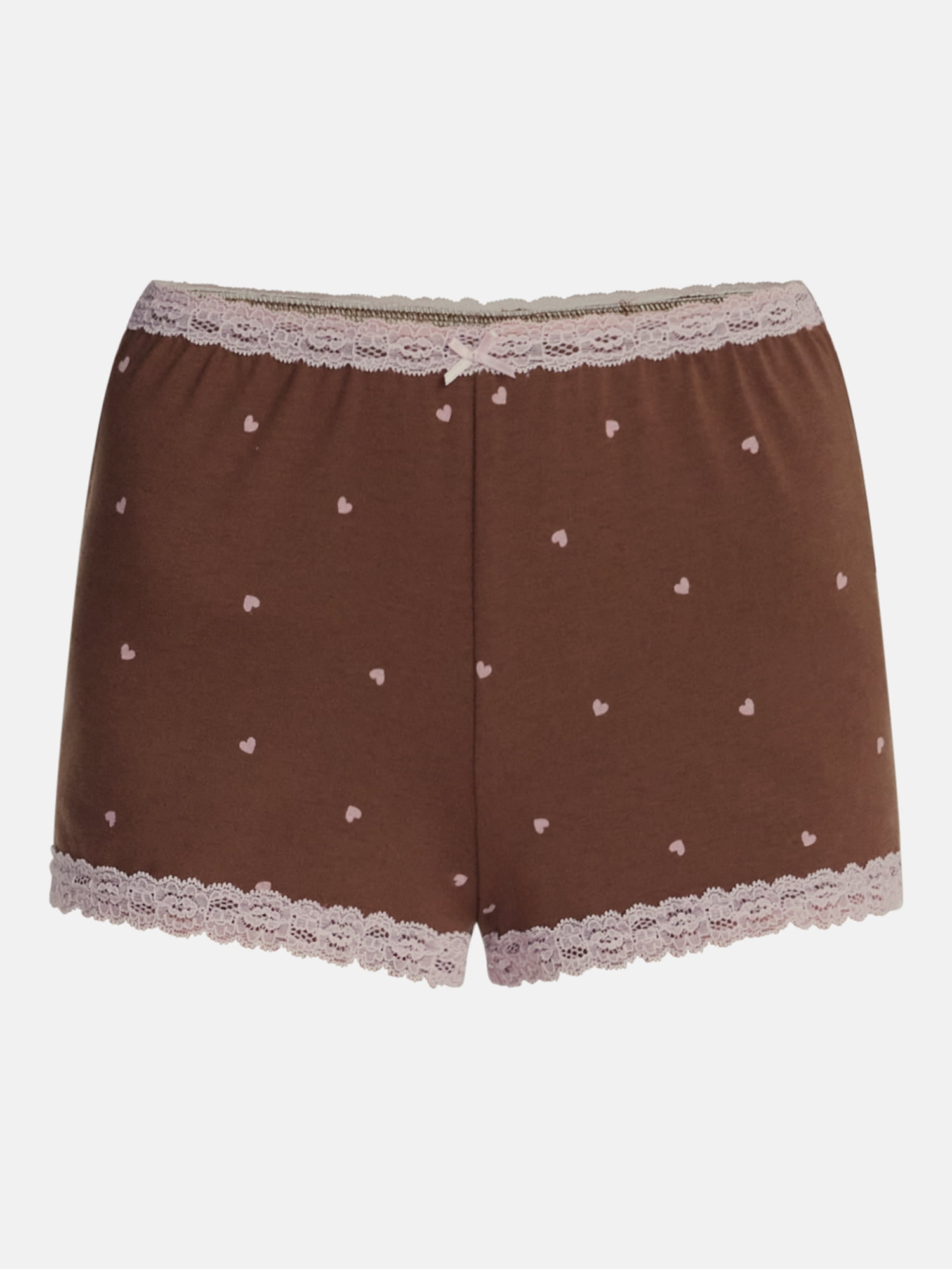 No Boundaries Cotton Blend Jersey Lace Sleep Shorts, Women’s XXS-3X