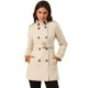 thumbnail image 1 of Abrigo de invierno con cinturón y bolsillos con doble botonadura y cuello alto para mujer Beige M, 1 of 6