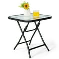 thumbnail image 5 of Mesa bistró plegable para exteriores Costway mesa de café de cristal templado 46,5 CM 50 KG de carga, 5 of 5