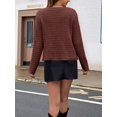 thumbnail image 5 of Women Knit Cardigan Sweaters Fall Fashion Long Sleeve Button Down Trendy Casual Jacket Winter Clothes Caramel Color L, 5 of 8