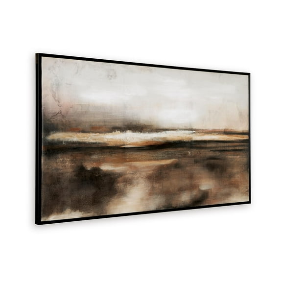 Signature Design by Ashley Drewland Contemporary 60" Abstract Wall Art, Black, Brown & Orange