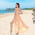 thumbnail image 5 of Women Sarong Wraps Light Orange Swimsuit Beach Pareo Bikini Coverups Skirt L, 5 of 7