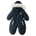 thumbnail image 3 of shoper Girls Snowsuit Size 6 Winter Coat and Snow Pants Set Warm Overalls Ski Suits Ski Outfit Navy 120, 3 of 8