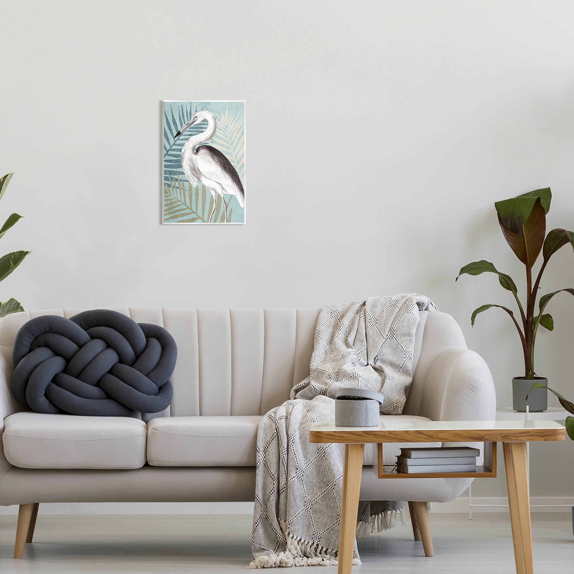 Stork Bird Island Palm Leaves Animals & Insects Graphic Art Unframed Art Print Wall Art