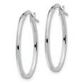 thumbnail image 2 of 14K White Gold Polished Oval Hoop Earrings, 2 of 4