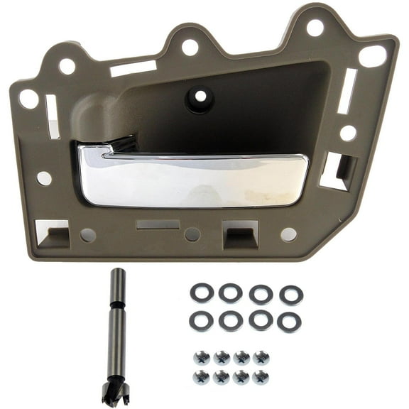 Dorman 82297 Front Driver Side Interior Door Handle for Specific Jeep Models, Chrome Lever; Brown Housing