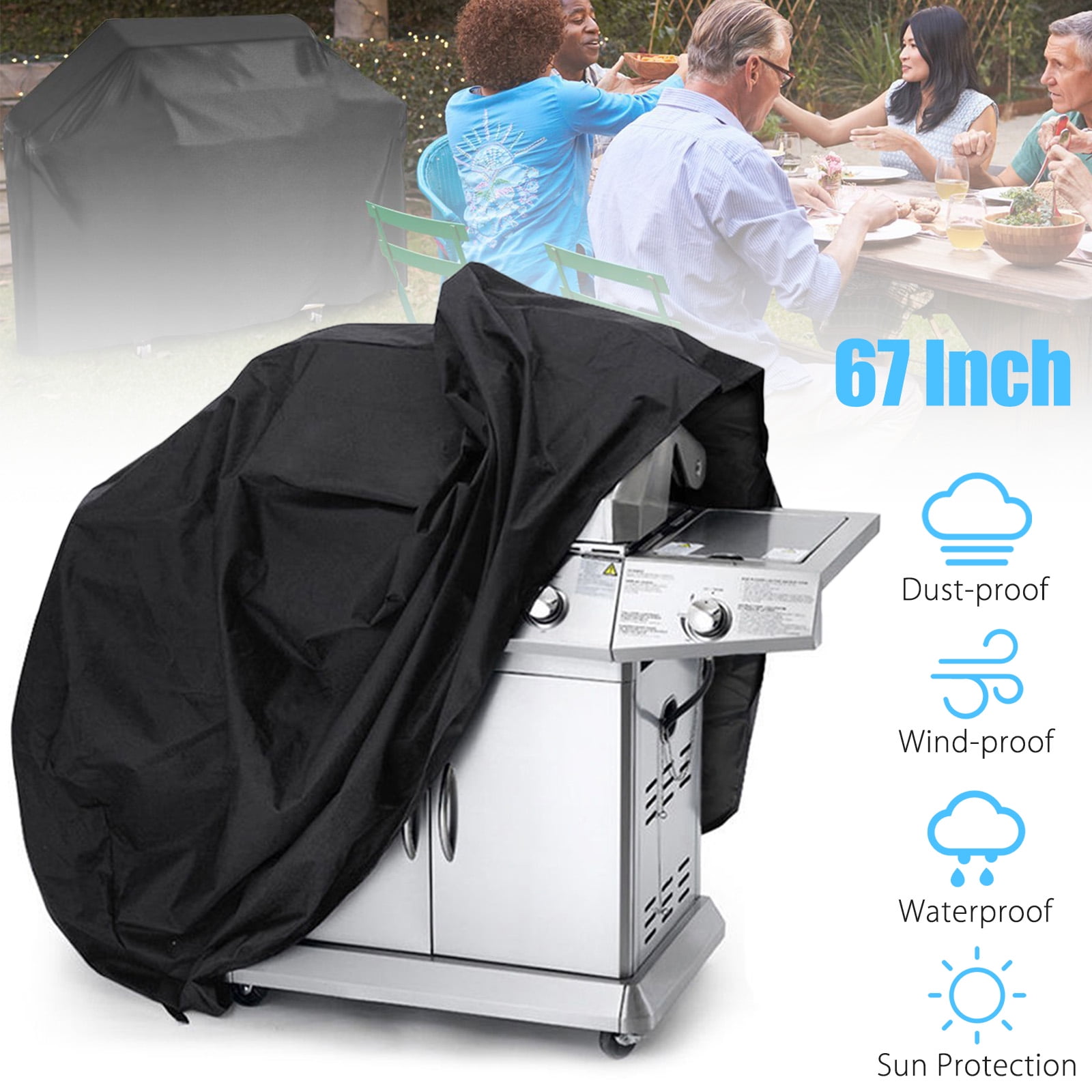BBQ Gas Grill Cover Barbecue Waterproof Outdoor Heavy Duty Protection 57 Inch 