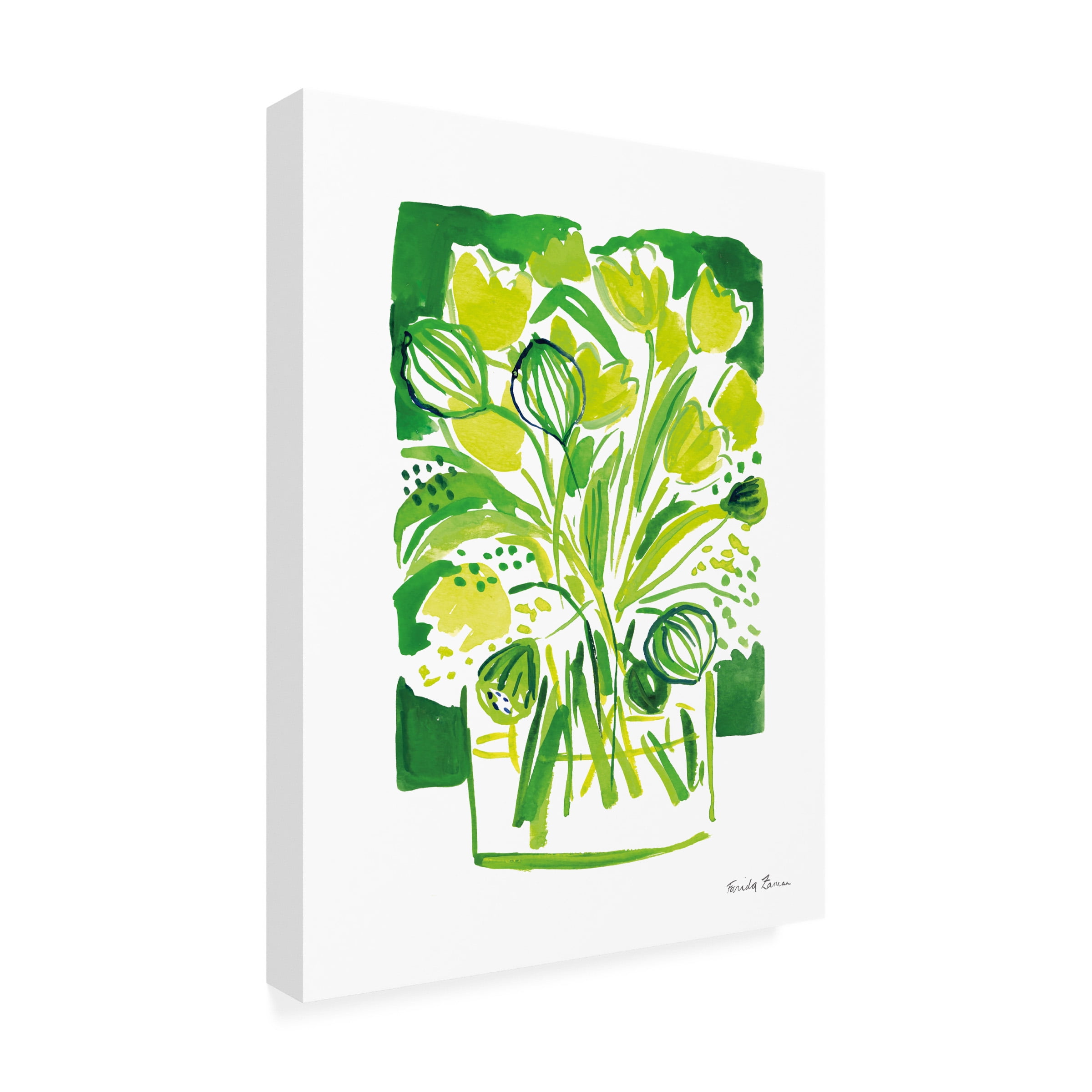 Trademark Fine Art 'Lemon Green Tulips II' Canvas Art by Farida Zaman