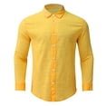 thumbnail image 3 of Mens Lin Bouton Chemises Manches Longues Été Plage Décontractée Regular Fit Chemise Tops, 3 of 7