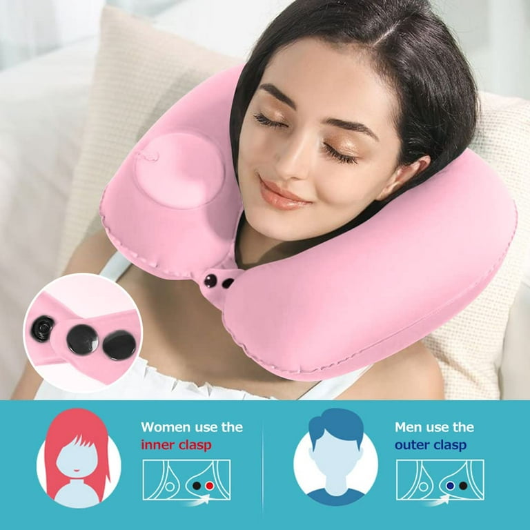 Inflatable Travel Pillow, Adjustable Inflatable Neck Pillow, Portable  Inflatable Pillow U-Shaped with Eye Mask,Earplug and Carry Bag, for  Airplanes,Traveling,Lumbar Support, 1PC 