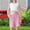 Pink-kids summer shorts, variant on MKOSPLRT 3-14 Years Bermuda Shorts for Kid Elastic Waist Linen Shorts Solid Casual Wide Leg Shorts Lightweight Beach Vacation Shorts with Pocket