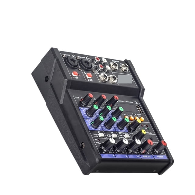 RU-4T Professional Sound Au--dio USB Mixer 4 Channel 48V Phantom Power Reverbration Mixing Console Player USB Music For DJ ,Reduced Noise