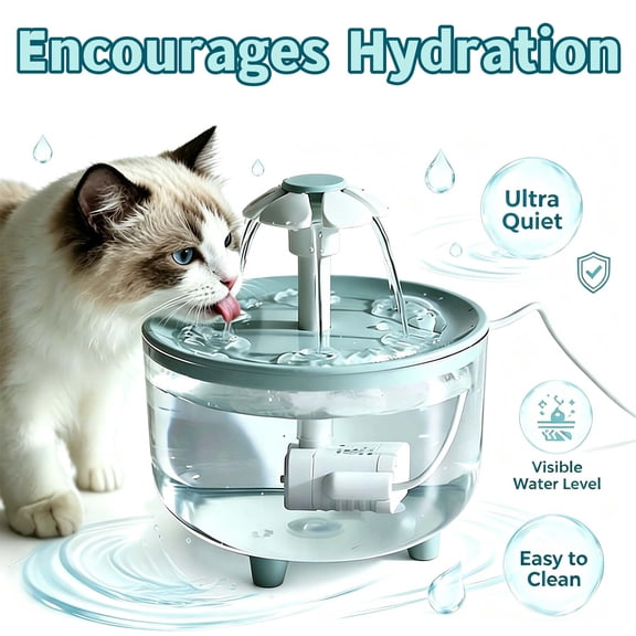 Cat Flower Fountain, Pet Fountain, Automatic Cat Water Dispenser, Automatic Circulation Filter, Dog Water Dispenser for Cats, Dogs