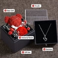 thumbnail image 2 of Eternal Flower Jewelry Box Preserved Flowers Jewelry Box with Necklace for Valentines Day Mothers Day Anniversary Day (Red), 2 of 13