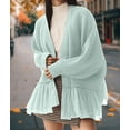 thumbnail image 5 of Open Front Chunky Cardigan Sweaters for Women Dressy Lace Long Sleeve Cable Knit Sweater Outwears L, 5 of 10