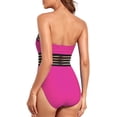 thumbnail image 3 of Trajes de baño de una pieza sin tirantes para mujer con control de barriga, trajes de baño halter adelgazantes, 3 of 6