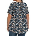 thumbnail image 5 of Womens Plus Size Summer Tops Flowy Pleated T Shirts Crew Neck Short Sleeve Blouses Casual Loose Tunics Tee (5XL, Multicolor), 5 of 7