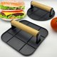 thumbnail image 2 of Prensa para hamburguesas de 6,3 pulgadas con mango de madera, picadora de carne, prensa para hamburguesas triturada de calidad alimentaria, 2 of 6