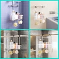 thumbnail image 3 of Hanging Shower Caddy Organizer - No Drilling Shower Organizer with Hooks, Rustproof & Waterproof 304 Stainless Steel Bathroom Shelves - Black, 3 of 8
