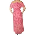 thumbnail image 5 of Michael Michael Kors Off-The-Shoulder Floral Print Maxi Dress (Raspberry, 2), 5 of 5