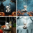thumbnail image 4 of Halloween Skeleton Tire Swing Hanging Decor, Gothic Garden Yard Ornament with Chains, Spooky Outdoor Decoration (Style A), 4 of 7
