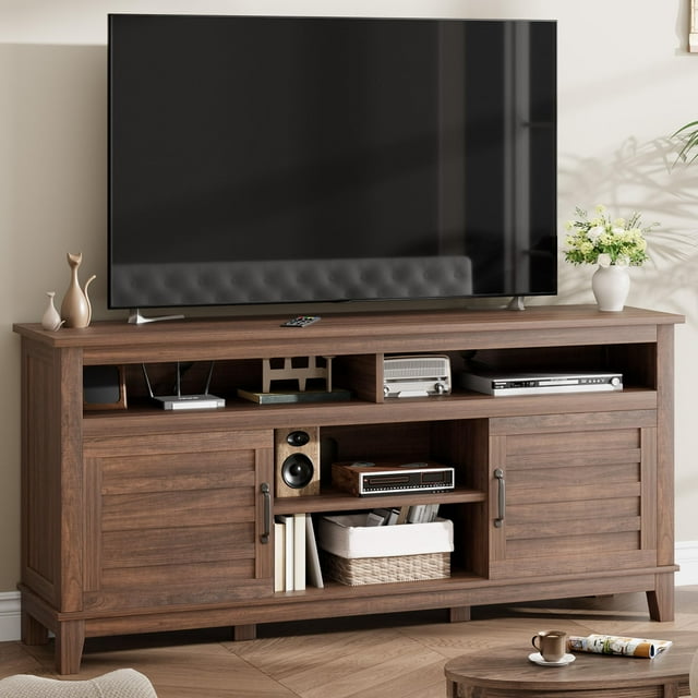 EDTara Modern 63'' TV Console, Adjustable Shelves, Media Stand for Living Room, Entertainment Center