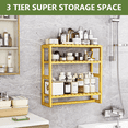 thumbnail image 5 of Bamworld Bamboo Bathroom Shelves Organizer Towel Rack for Storage Natural Adjustable 3 Tiers Floating Shelf over the Toilet Storage with Hanging Rod XL, 5 of 6