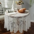 thumbnail image 3 of CHUNTIAN American Retro Green Lace Hollow Tablecloth Round Cloth Cover Home Dining Table Coffee Table Wedding Party Decoration Tablecloth, 3 of 5