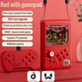 thumbnail image 2 of Consola de juegos con batería externa, pantalla IPS de 3,5 pulgadas, 6000 mAh, 16 bits, 10 000 juegos, máquina arcade, color rojo, 2 of 5