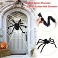thumbnail image 2 of 59" Halloween Giant Spider Decorations, Scary Fake Spider with Tarantula Mega Spider Web and Flexible Legs, for Outdoor, Indoor, Haunted House, Porch, Yard, Black, 2 of 8
