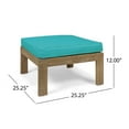 thumbnail image 6 of Faviola Ana Outdoor 3 Seater Acacia Wood Sofa Sectional with Cushions, Light Brown and Teal, 6 of 11