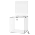 thumbnail image 1 of Marketing Holders 10 Inch Locking Ballot Box with Removable 8.5" x 11" Header Sign Holder Clear Acrylic Cube Donation Bin, 1 of 4
