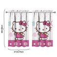 thumbnail image 4 of 2 Piece Set Kitchen Curtains Small Short Cafe Window Curtains Hello Kawaii Cat Cute Rod Pocket Bathroom Tier Window Treatment Drapes 27.5x39inch, 4 of 4